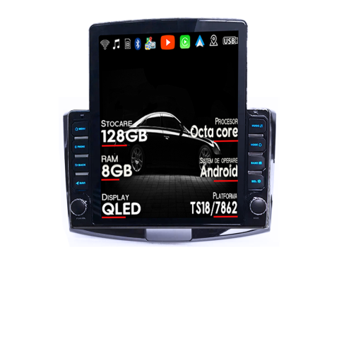 Passat CC 2009-2018 - Navigatie dedicata VW Passat B6/B7/CC Negru Tesla Style, Android, Carplay&Android Auto, 10 inch , 8+128GB, Internet, Aplicatii, Waze, GPS