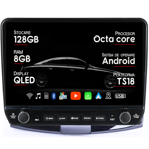 Passat CC 2009-2018 - Navigatie dedicata VW Passat B6/B7/CC Negru Tesla Style model 2024, Android, Carplay&Android Auto, 10 inch , 8+128GB, Internet, Aplicatii, Waze, GPS
