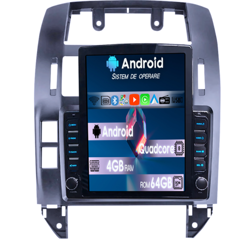 Navigatii Dedicate - Navigatie dedicata Volkswagen Polo Mk4 2004-2009 Tesla Style, 4GB RAM 64GB ROM, Procesor Quadcore, Android, Display QLED 9.7", DSP, Carplay&Android Auto