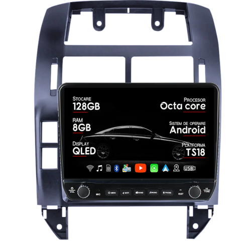 Navigatii Dedicate - Navigatie dedicata Volkswagen Polo Mk4 2004-2009 Tesla Style model 2024, Android, Carplay&Android Auto, 10 inch , 8+128GB, Internet, Aplicatii, Waze, GPS