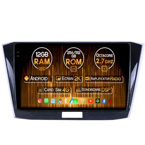 Volkswagen - Navigatie dedicata VW Passat B8 2015-2018, 12GB RAM 256GB ROM, Android 14, Rezolutie 2K, Display QLED, 10", DSP, Carplay, Android Auto, Internet, Youtube, Waze, Wi Fi, USB