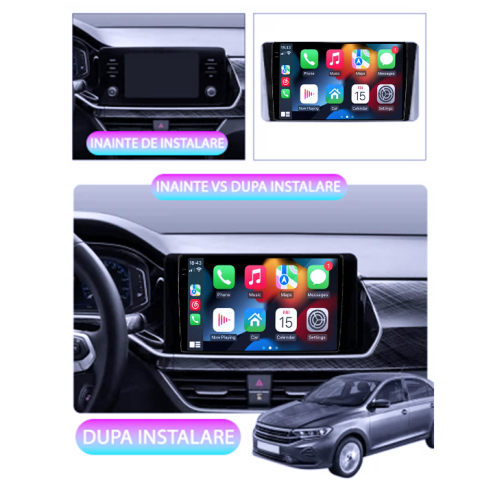 Navigatie dedicata VW Polo 6 2020-2022, 4GB RAM 64GB ROM, Procesor Qualcomm Octacore, Android 14, Rezolutie 2K, Display QLED 9", DSP, Carplay&Android Auto, SIM 4G [4]