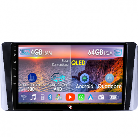 Polo 6 2020-2022 - Navigatie dedicata VW Polo 6 2020-2022, Android 14, Wireless Carplay si Android auto 4GB RAM 64GB ROM, Display QLED 1K, 9 inch, Microfon Extern