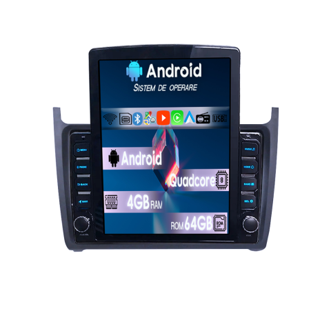 Polo 2010-2018 - Navigatie dedicata VW, Polo, Golf, Passat, Tesla Style, ANDROID 13, 9 inch , 4GB RAM 64GB ROM, Quadcore, Internet, Aplicatii, Waze, GPS