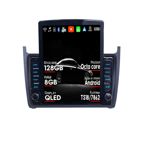 Polo 2010-2018 - Navigatie dedicata VW Polo Golf Passat, Tesla Style, ANDROID 13, 9 inch , 8GB RAM 128GB ROM, Internet, Aplicatii, Waze, GPS