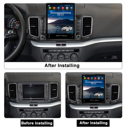 Navigatie dedicata VW Sharan 2012-2018,Tesla Style, ANDROID 13,Carplay&Android Auto, 10 inch , 8+128GB, Internet, Aplicatii, Waze, GPS [2]