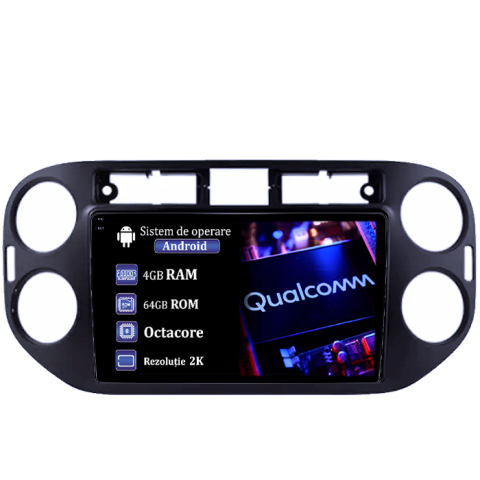 Tiguan (2007-2016) - Navigatie dedicata VW Tiguan 2007-2016, Golf 5/6, 4GB RAM 64GB ROM, Procesor Qualcomm Octacore, Android 14, Rezolutie 2K, Display QLED 9", DSP, Carplay&Android Auto, SIM 4G
