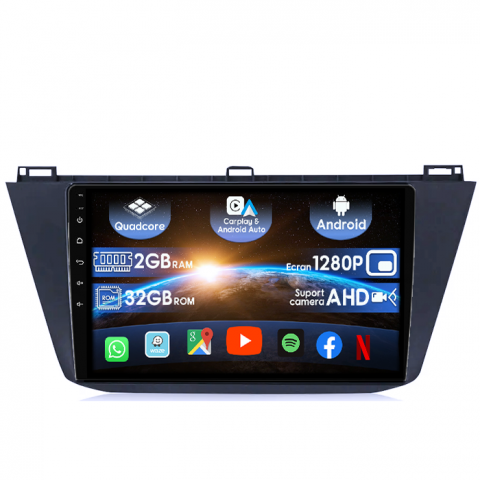VW Tiguan 2017-2019 - (Resigilata) Navigatie dedicata VW Tiguan 2017-2019, 2GB RAM 32GB ROM, Quad Core, Display 10" IPS Full HD, Carplay, Android 14, Bluetooth, Magazin Play, Suport camere AHD