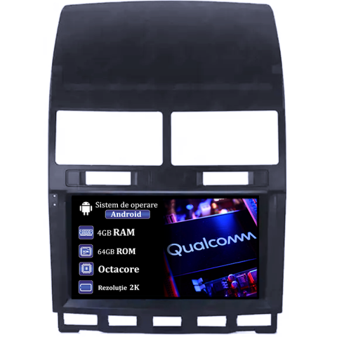 Touareg 2002-2012 - Navigatie dedicata VW Touareg 2002-2012, 4GB RAM 64GB ROM, Procesor Qualcomm Octacore, Android 14, Rezolutie 2K, Display QLED 9", DSP, Carplay&Android