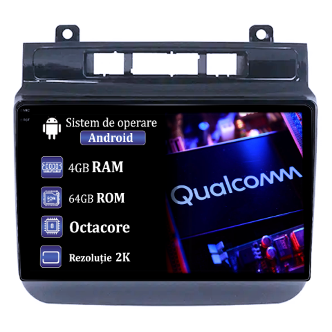 Touareg 2012-2017 - Navigatie dedicata VW Touareg 2012-2017, 4GB RAM 64GB ROM, Procesor Qualcomm Octacore, Android 14, Rezolutie 2K, Display QLED 9", DSP, Carplay&Android