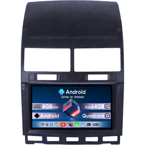 Touareg 2002-2012 - Navigatie dedicata VW Touareg 2002-2012, 4GB RAM 64GB ROM, Quadcore, Android 14, Display QLED  9", DSP, Carplay&Android Auto, Suport camere AHD - Copie