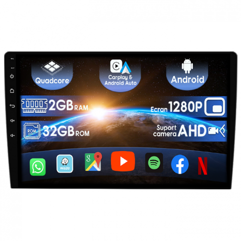 Touareg 2002-2012 - (Resigilata) Navigatie dedicata VW Touareg 2003-2010, 2GB RAM 32GB ROM, Quad Core, Display 9" IPS Full HD, Carplay, Android 14, Bluetooth, Magazin Play, Suport camere AHD