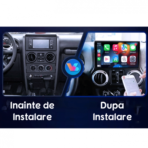 Navigatie dedicata Wrangler 2014-2016, 12GB RAM 256GB ROM, Android 13, Rezolutie 2K, Display QLED 9", DSP, Carplay&Android Auto, SIM 4G, Ventilator Activ, Suport Camere 360 [1]