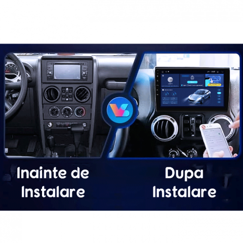 Navigatie dedicata Wrangler 2014-2016, 4GB RAM 32GB ROM, Octacore, Android 14, Display QLED 1K 9", DSP, Carplay&Android Auto, SIM 4G, Bluetooth, Ventilator Activ [1]