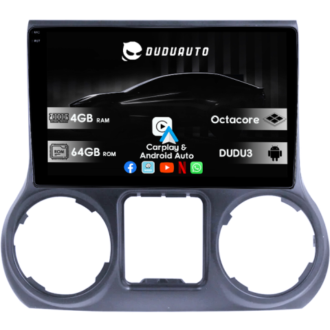 Wrangler 2011-2016 - Navigatie dedicata Jeep Wrangler 2011-2016, DUDU3, 4GB RAM 64GB ROM, Octacore, Platforma 8581, Android, Display QLED 9", DSP, Carplay&AndroidAuto