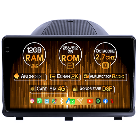 Opel - Navigatie dedicata Opel Antara 2008-2013, 12GB RAM 256GB ROM, Android 14, Rezolutie 2K, Display QLED, 9", DSP, Carplay, Android Auto, Internet, Youtube, Waze, Wi Fi, USB