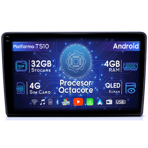 Navigatii Dedicate - Navigatie dedicata Zafira B, Vectra C, Astra H, Meriva, Corsa D, Antara, 4GB RAM 32GB ROM, Octacore, Android 14, Display QLED 1K 9", DSP, Carplay&Android Auto, SIM 4G, Bluetooth, Ventilator Activ