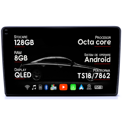Opel Meriva 2010-2014 - Navigatie dedicata Zafira B, Vectra C, Astra H, Meriva, Corsa D, Antara, 8GB RAM 128GB ROM, Octacore, Platforma TS18, Android 14, Display QLED 9â, Suporta camera 360Âş, DSP, Carplay&Android Auto, SI