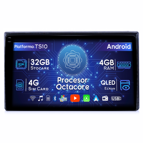 Fox 2003-2016 - Navigatie dedicataVolkswagen Fox 2003-2016, 4GB RAM 32GB ROM, Octacore, Android 14, Display QLED 1K 9", DSP, Carplay&Android Auto, SIM 4G, Bluetooth, Ventilator Activ
