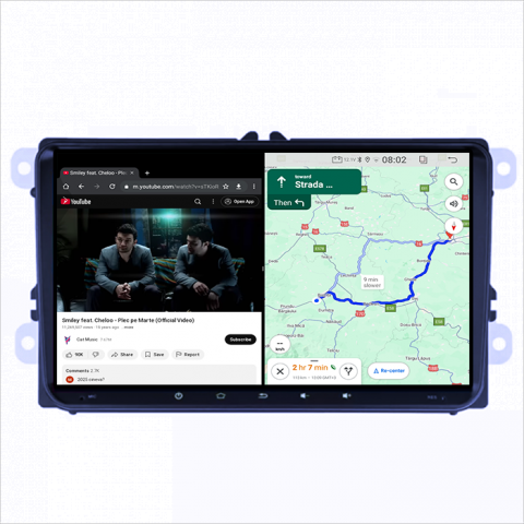 Navigatie dedicata Volkswagen, 4GB RAM 64GB ROM, Quadcore, Android 14, Display QLED 9", DSP, Carplay&Android Auto [2]
