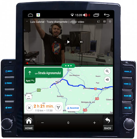 Navigatie dedicata Volkwagen, Tesla Style, 4GB RAM 64GB ROM, Octa Core, Display 10" QLED, Carplay&Android Auto, Android 13, Ventilator Activ [3]