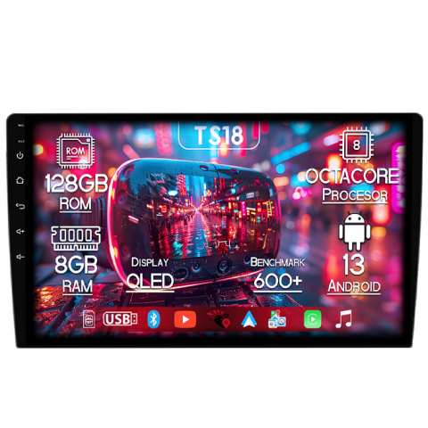 Citroen - Navigatie dedicata Ducato 2006-2016 Low, 8GB RAM 128GB ROM, Octacore, Platforma TS18, Android 13, Display QLED 9”, Suporta camera 360º, DSP, Carplay&Android Auto, SIM 4G, Ventilator Activ