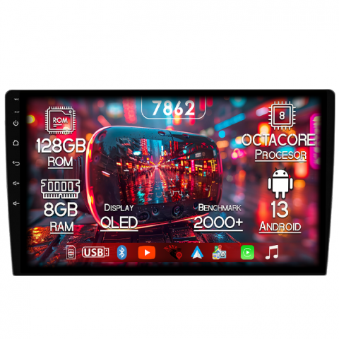 Citroen - Navigatie Ducato 2006-2016 Low, 8GB RAM 128GB ROM, Octacore, Platforma 7862,Android 13, Display QLED 9”, Suporta camera 360º, DSP, Carplay&Android Auto, SIM 4G, Ventilator Activ