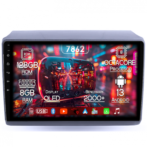 Citroen - Navigatie Ducato 2020 High, 8GB RAM 128GB ROM, Octacore, Platforma 7862,Android 13, Display QLED 9”, Suporta camera 360º, DSP, Carplay&Android Auto, SIM 4G, Ventilator Activ