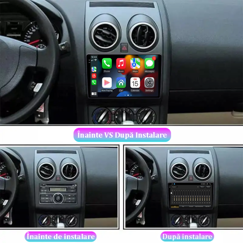 Navigatie dedicata Nissan Qashqai 2008-2013, 12GB RAM 256GB ROM, Android 13, Rezolutie 2K, Display QLED, 9", DSP, Carplay, Android Auto, Internet, Youtube, Waze, Wi Fi, USB [4]