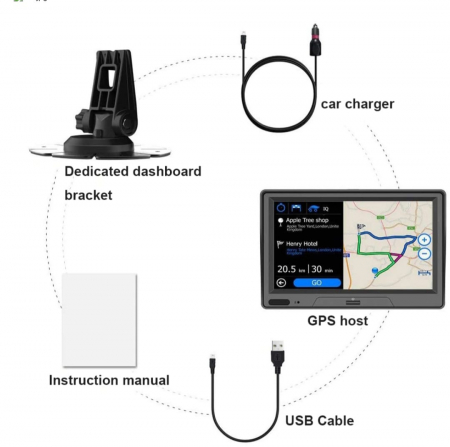 Navigatie GPS de 7" pentru masina/camion, ecran HD Touch Screen, Windows CE 6.0, hartii 3D gratuite pentru Europa si SUA tip 7023b [6]