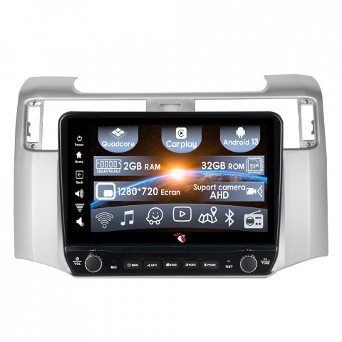 4Runner 2009-2017 - Navigatie dedicata Toyota 4runner 2009-2017 cu butoane rotative model 2024, 9 Inch, 2GB RAM 32GB ROM, Quadcore, Android 13, WiFi, Bluetooth, Magazin Play