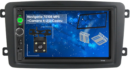 Mitsubishi - Navigatie MirrorLink mp5 player auto 7010B compatibil cu Mitsubishi Pajero, Rama 2Din, Suporti prindere, camera marsarier 4 led night-vision, Bluetooth, Divix , AVI , USB , SD Card , AUX
