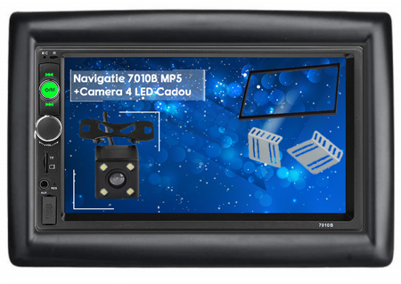 Volkswagen - Navigatie MirrorLink mp5 player auto 7010B , Rama 2Din, Suporti prindere, camera marsarier 12 led night-vision, Bluetooth, Divix , AVI , USB , SD Card , AUX
