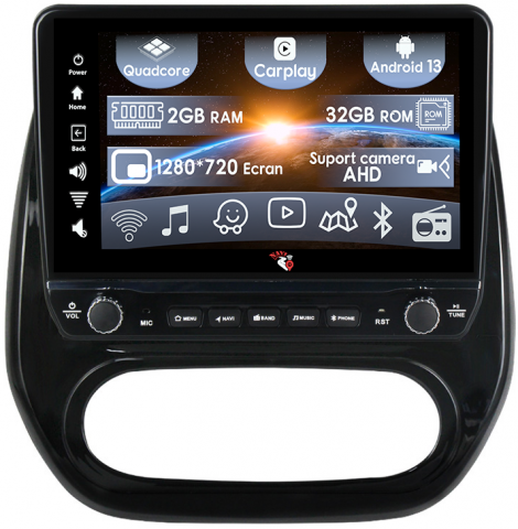 Kaptur 2016-2019 - Navigatie dedicata Renault Kaptur 2016-2019 cu butoane rotative model 2024, 9 Inch, 2GB RAM 32GB ROM, Quadcore, Android 13, WiFi, Bluetooth, Magazin Play