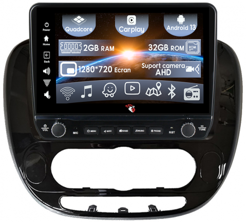 Kia - Navigatie dedicata Soul 2014-2018 cu butoane rotative model 2024, 9 Inch, 2GB RAM 32GB ROM, Quadcore, Android 13, WiFi, Bluetooth, Magazin Play