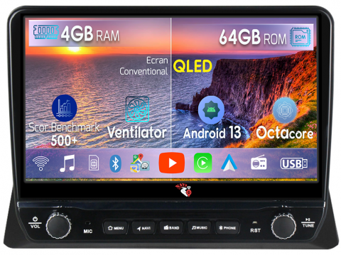 Honda - Navigatie dedicata Accord 2008-2012 cu butoane rotative model 2024, 4 GB RAM 64 ROM, Quadcore, Android 13, Display QLED, 9", DSP, Carplay, Android Auto, Internet, Youtube , Waze , WI-FI