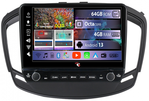 Opel - Navigatie dedicata Insignia 2013-2017 cu butoane rotative model 2024, 4 GB RAM 64 ROM, Quadcore, Android 13, Display QLED, 9", DSP, Carplay, Android Auto, Internet, Youtube , Waze ,