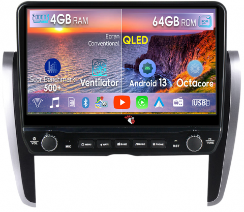 Allion 2007-2020 - Navigatie dedicata Allion 2007-2020 cu butoane rotative model 2024, 4 GB RAM 64 ROM, Quadcore, Android 13, Display QLED, 9", DSP, Carplay, Android Auto, Internet, Youtube , Waze , WI-FI