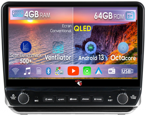 Altima 2018-2020 - Navigatie dedicata Altima 2018-2020 cu butoane rotative model 2024, 4 GB RAM 64 ROM, Quadcore, Android 13, Display QLED, 10", DSP, Carplay, Android Auto, Internet, Youtube , Waze , WI-FI