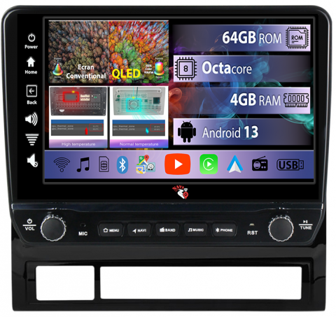 Tacoma Hilux 2005-2013 - Navigatie dedicata Tacoma Hilux 2005-2013 cu butoane rotative model 2024, 4GB RAM 64GB ROM, Quadcore, Android 13, Display QLED 9", DSP, Carplay, Android Auto, Internet, Youtube, Waze,