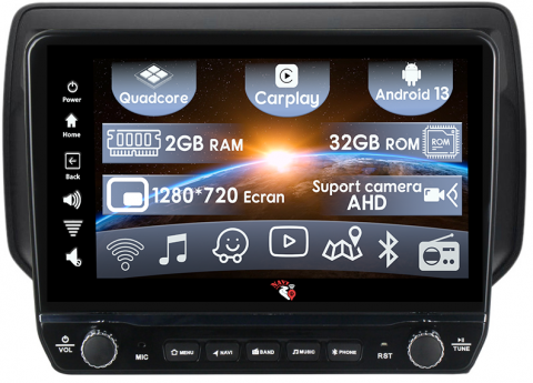 Toyota Rush 2018-2019 - Navigatie dedicata Rush 2018-2019 cu butoane rotative model 2024, 9 Inch, 2GB RAM 32GB ROM, Quadcore, Android 13, WiFi, Bluetooth, Magazin Play