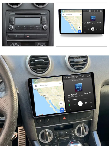 Navigatie dedicata Audi A3 2003 - 2013, 12GB RAM 256GB ROM, Android 13, Rezolutie 2K, Display QLED, 9", DSP, Carplay, Android Auto, Internet, Youtube, Waze, Wi Fi, USB [4]