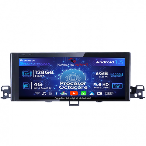 A3 2012-2018 - Navigatie dedicata Audi A3 RMC, Android 13, Wireless Carplay si Android auto 6GB RAM 128GB ROM, Display IPS, 10.25 inch, Microfon Extern
