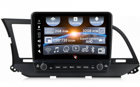 Hyundai - Navigatie dedicata Elantra 2016-2020 cu butoane rotative model 2024, 9 Inch, 2GB RAM 32GB ROM, Quadcore, Android 13, WiFi, Bluetooth, Magazin Play