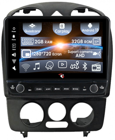 VW Beetle 1998 - 2011 - Navigatie dedicata Beetle cu butoane rotative model 2024, 9 Inch, 2GB RAM 32GB ROM, Quadcore, Android 13, WiFi, Bluetooth, Magazin Play