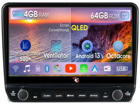 Avensis 2002-2008 - Navigatie dedicata Avensis 2002-2008 cu butoane rotative model 2024, 4GB RAM 64GB ROM, Android 13, Display QLED, 9", DSP, Carplay, Android Auto, Internet, Youtube , Waze , WI-FI