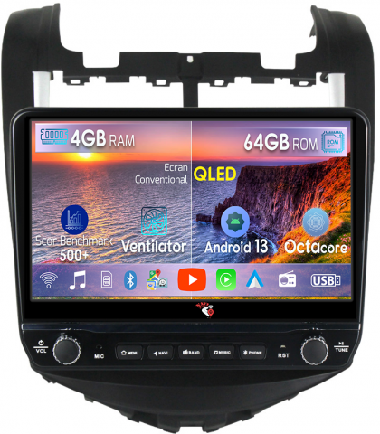 Aveo 2014-2017 - Navigatie dedicata AVEO 2014-2017 cu butoane rotative model 2024, 4 GB RAM 64 ROM, Quadcore, Android 13, Display QLED, 9", DSP, Carplay, Android Auto, Internet, Youtube , Waze , WI-FI