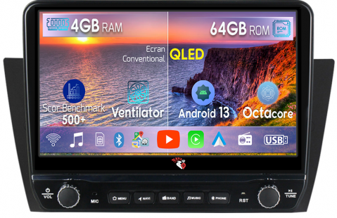 Seria 3 E90 - Navigatie dedicata BMW E90 cu butoane rotative model 2024, 4 GB RAM 64 ROM, Quadcore, Android 13, Display QLED, 9", DSP, Carplay, Android Auto, Internet, Youtube , Waze , WI-FI
