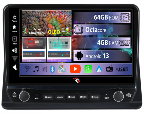 Pajero - Navigatie dedicata Pajero 2002-2014 cu butoane rotative model 2024, 4 GB RAM 64 ROM, Quadcore, Android 13, Display QLED, 9", DSP, Carplay, Android Auto, Internet, Youtube , Waze , WI-FI