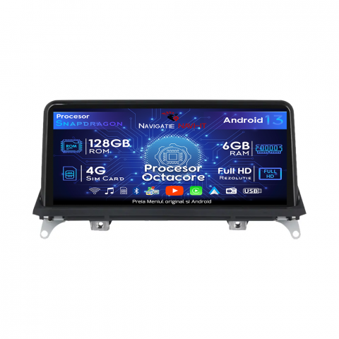 BMW - Navigatie dedicata BMW X5 E70/X6 E71 (2007-2010), CCC, Android 13, Wireless Carplay si Android auto 6GB RAM 128GB ROM, Octacore 2.0ghz, Display IPS 1280*720 IPS 10.25 inch